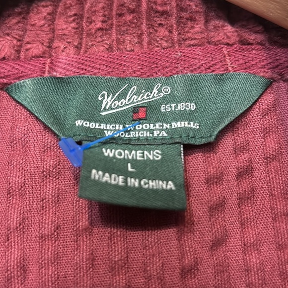 WOOLRICH Vintage Dark Ruby Cotton Corduroy Full Zip Vest - Picture 3 of 6